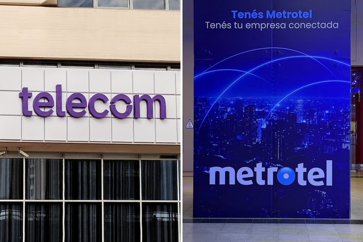 Identidad visual de Telecom y Metrotel en una imagen institucional.